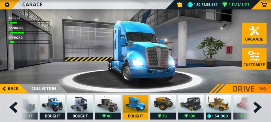 Truck Simulation: Ultimate MOD APK - Garage