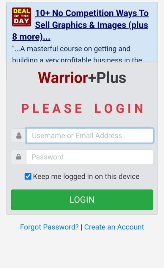 WarriorPlus Apk Create Account