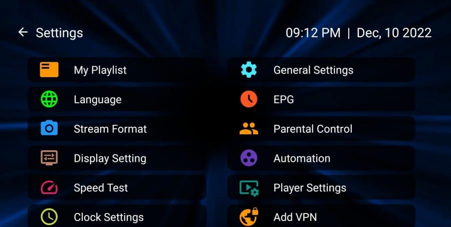 All Settings In All IPTV Player Apk