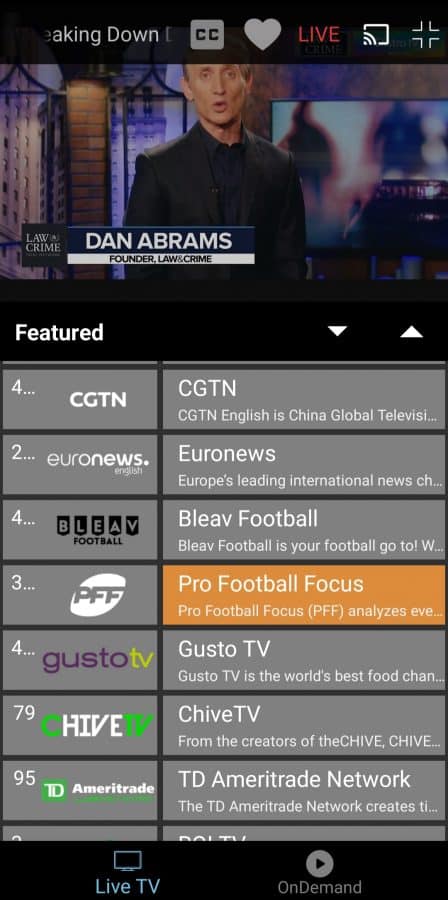 Distro TV Apk Live Channels List