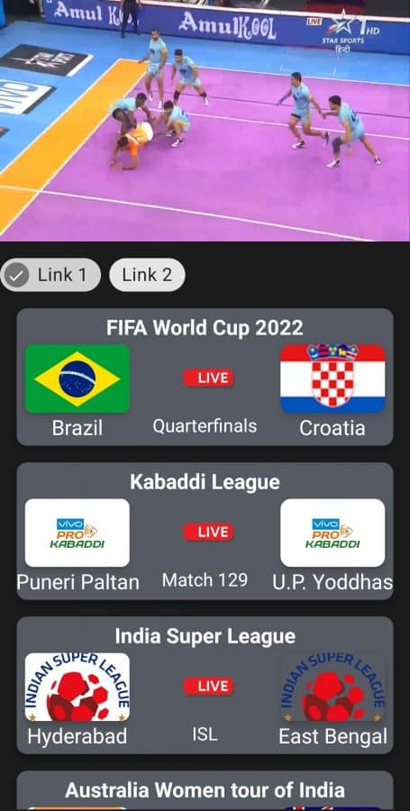 Live Streaming In GHD Sports Apk