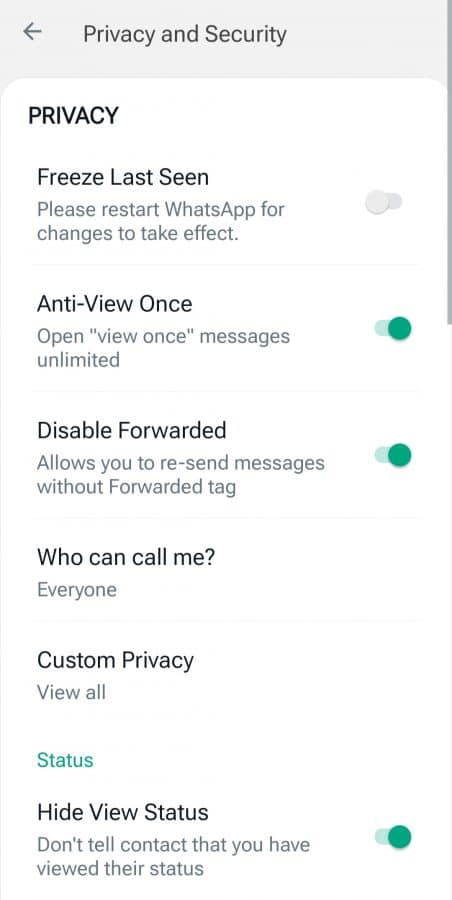 Privacy And Security Setup In Yo Whatsapp